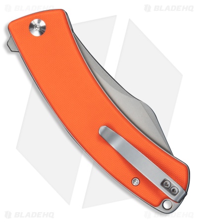 CIVIVI Outlaw Muk Button Lock Knife Orange G-10 (3.5" Stonewash 14C28N)