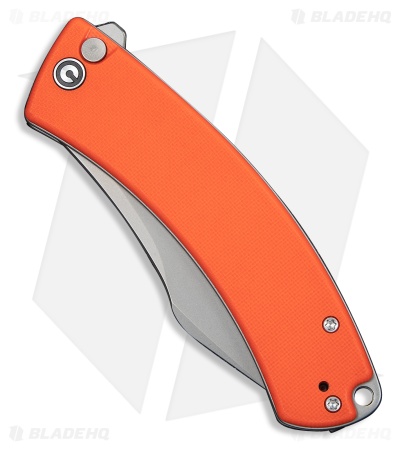 CIVIVI Outlaw Muk Button Lock Knife Orange G-10 (3.5" Stonewash 14C28N)