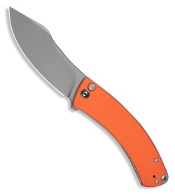 CIVIVI Outlaw Muk Button Lock Knife Orange G-10 (3.5" Stonewash 14C28N)