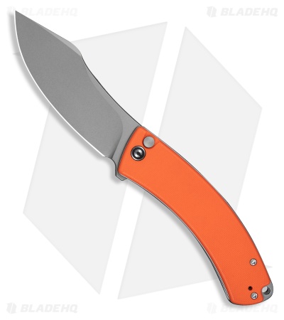 CIVIVI Outlaw Muk Button Lock Knife Orange G-10 (3.5" Stonewash 14C28N)