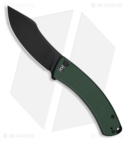 CIVIVI Outlaw Muk Button Lock Knife Teal Green G-10 (3.5" Black SW 14C28N)
