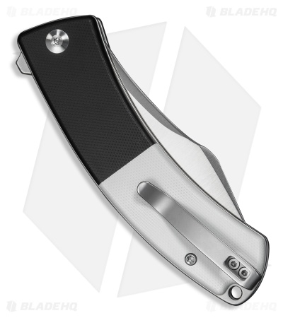 CIVIVI Outlaw Muk Button Lock Knife Black & White G-10 (3.5" Satin 14C28N)