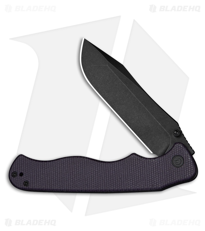 CIVIVI HEADBANGER Liner Lock Knife Purple Canvas Micarta (3.8" Black SW)