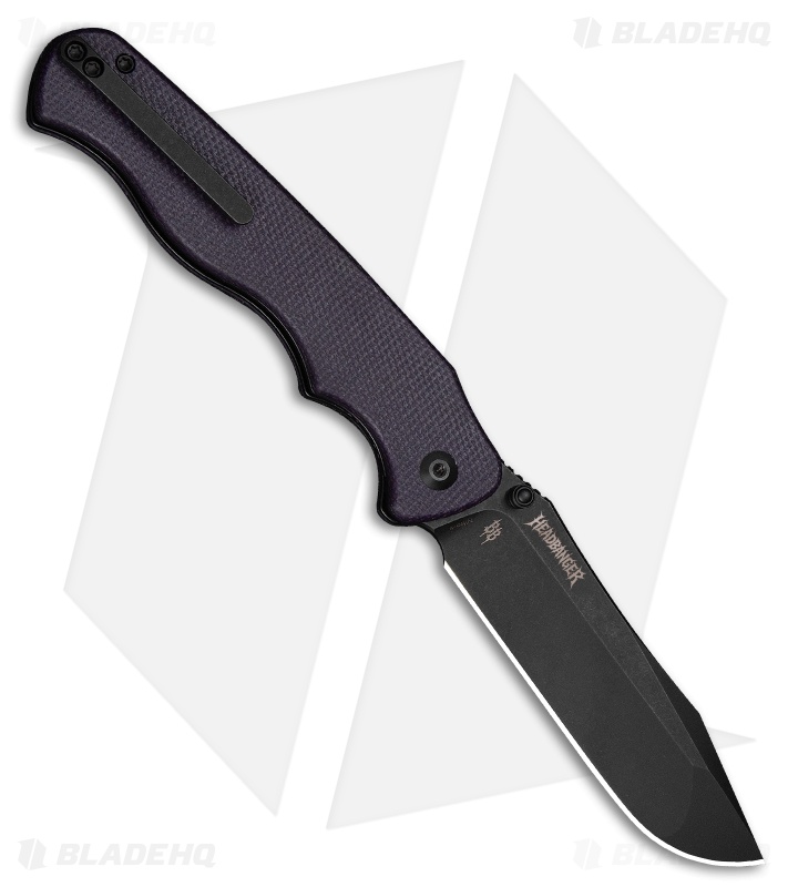 CIVIVI HEADBANGER Liner Lock Knife Purple Canvas Micarta (3.8" Black SW)