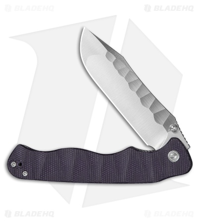 CIVIVI HEADBANGER Liner Lock Knife Purple Canvas Micarta (3.8" Satin Rock Grind)