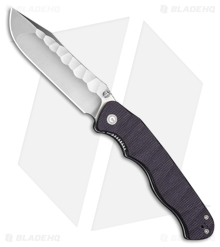 CIVIVI HEADBANGER Liner Lock Knife Purple Canvas Micarta (3.8" Satin Rock Grind)