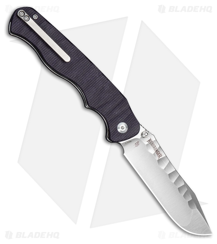 CIVIVI HEADBANGER Liner Lock Knife Purple Canvas Micarta (3.8" Satin Rock Grind)
