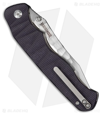 CIVIVI HEADBANGER Liner Lock Knife Purple Canvas Micarta (3.8" Satin Rock Grind)