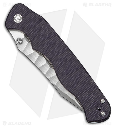CIVIVI HEADBANGER Liner Lock Knife Purple Canvas Micarta (3.8" Satin Rock Grind)