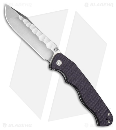 CIVIVI HEADBANGER Liner Lock Knife Purple Canvas Micarta (3.8" Satin Rock Grind)