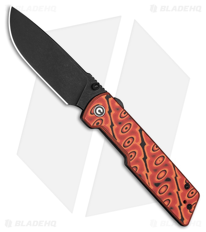サイボーグデザイン 610 ＢI u e・Ｗａr・Ｍａc h i n e CIVIVI Zygon | Orange & Black Vortex Micarta | Black SW