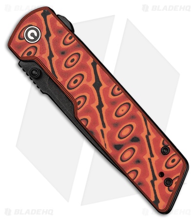 CIVIVI Zygon Top Crossbar Lock Knife Orange & Black Vortex Micarta (3.24" BSW)