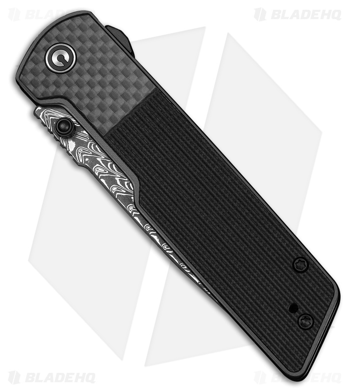 CIVIVI Zygon Top Crossbar Lock Knife Gray G-10/CF Overlay (3.24" Damascus)