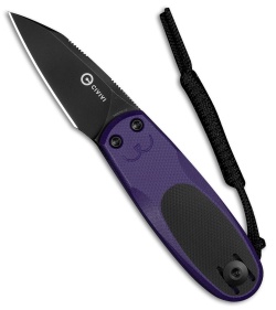 CIVIVI Purr Double Detent Slip Joint Knife Purple & Black G-10 (1.8" Black SW)