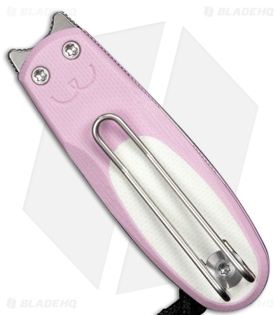 CIVIVI Purr Double Detent Slip Joint Knife Powder Pink & White G-10 (1.8" Satin)