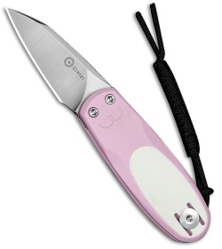CIVIVI Purr Double Detent Slip Joint Knife Powder Pink & White G-10 (1.8" Satin)