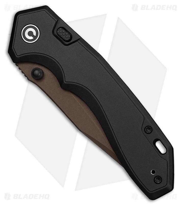CIVIVI Elite Brova Top Liner Lock Knife Black Aluminum (3.4" Dark Brown SW)