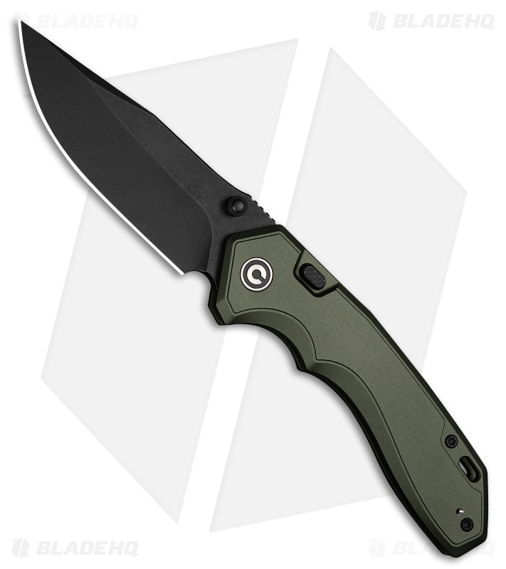 CIVIVI Elite Brova Top Liner Lock Knife Forest Green Aluminum (3.4" Black SW)