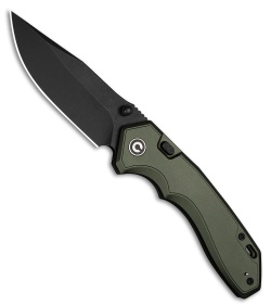 CIVIVI Elite Brova Top Liner Lock Knife Forest Green Aluminum (3.4" Black SW)