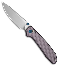 CIVIVI Elite Tessera Crossbar Lock Knife Diamond Pattern Purple Al (3.37" Satin)