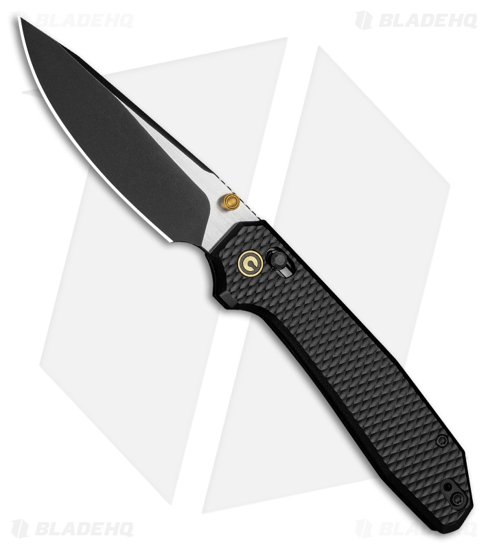 CIVIVI Elite Tessera Crossbar Lock Knife Diamond Pattern Black Al (3.37" 2T)