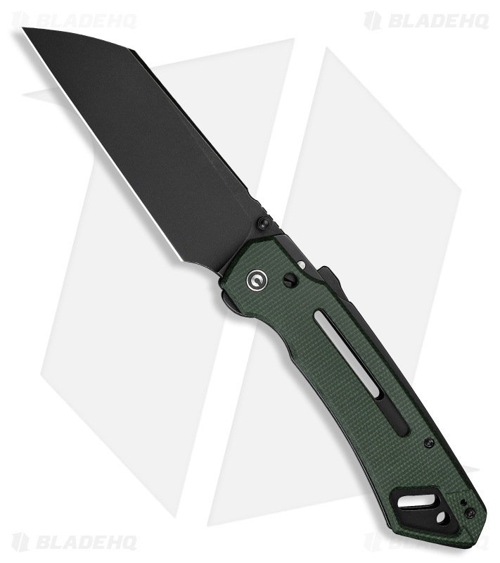 CIVIVI Buster FG Superlock Knife Green Canvas Micarta (4.2" Black SW)