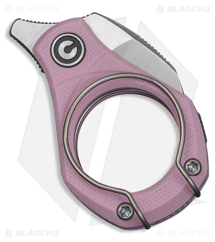 CIVIVI Pyrus Utility Hawkbill Knife Powder Pink G-10 (0.65" Satin)