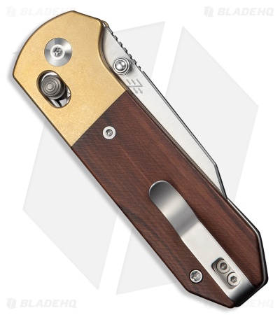 CIVIVI Yonder Clip Point Crossbar Lock Knife Guibourtia/SW Brass (2.9" Satin)
