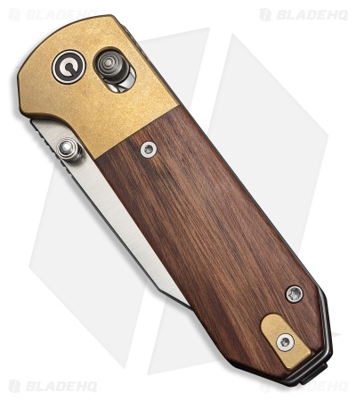 CIVIVI Yonder Clip Point Crossbar Lock Knife Guibourtia/SW Brass (2.9" Satin)