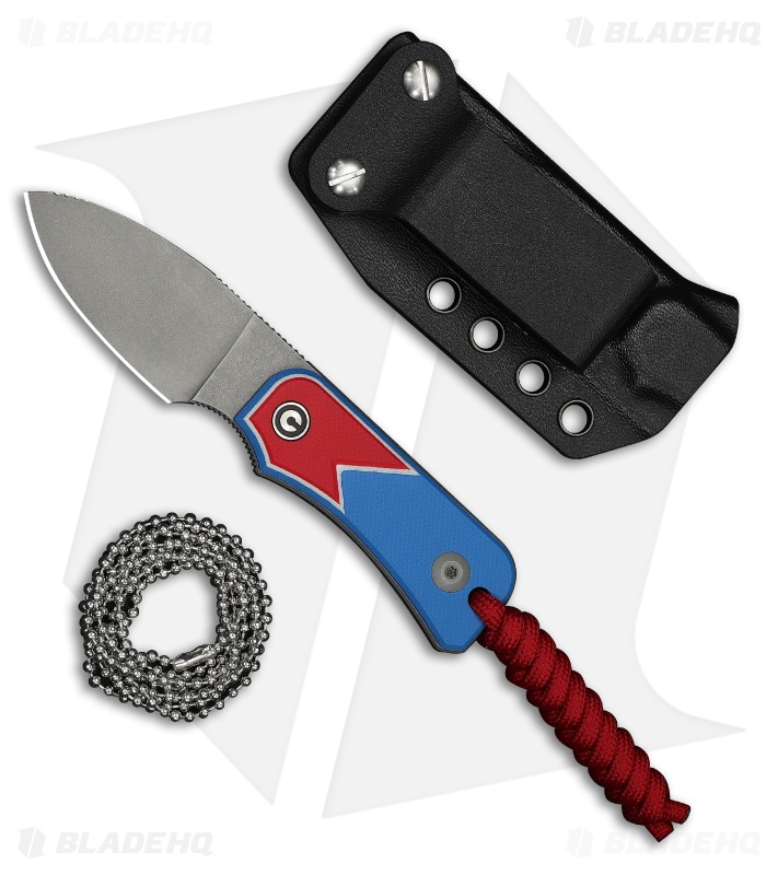 CIVIVI Baby Banter Jump Fixed Blade Knife Red/White/Blue G-10 (2.4" Gray SW)