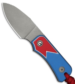 CIVIVI Baby Banter Jump Fixed Blade Knife Red/White/Blue G-10 (2.4" Gray SW)