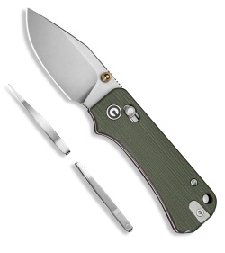 CIVIVI Baby Banter 2 - TG Crossbar Lock Knife Milled Green/Red G-10 (2.3&quot; Satin) | 230312