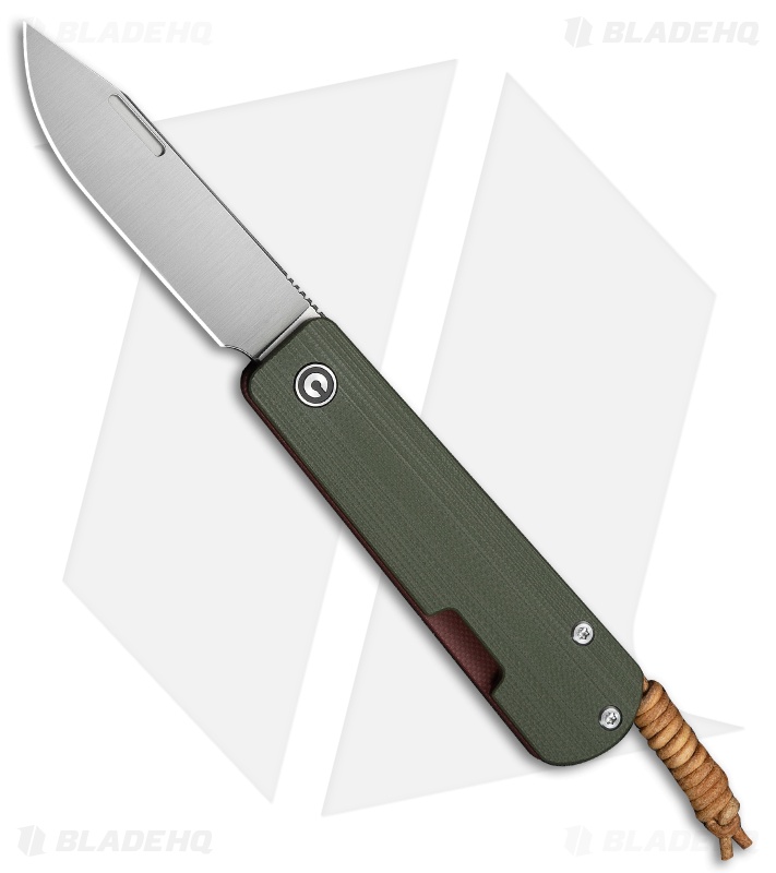 CIVIVI Sippy Sendy Slip Joint Knife Miled Green & Red G-10 (2.8" Satin)