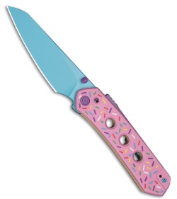 CIVIVI Vision FG Dessert Warrior Superlock Knife Pink Sprinkles G-10 (3.5" Blue)