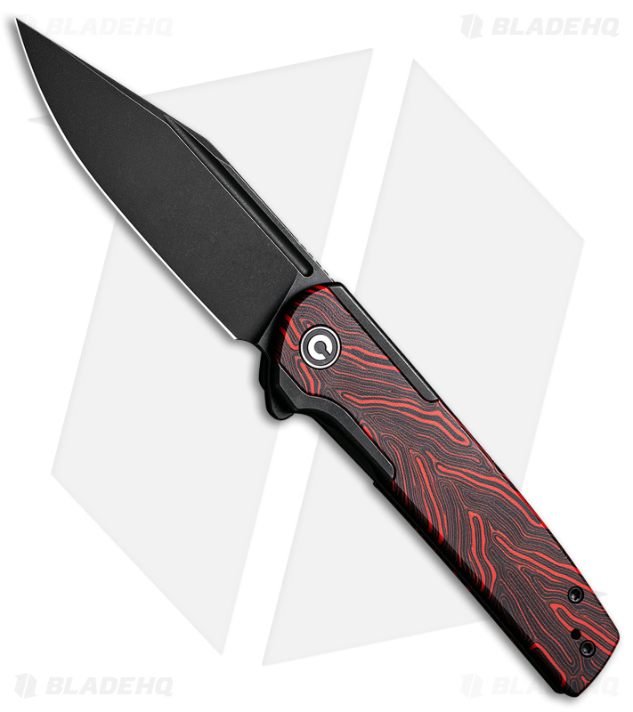 CIVIVI Cachet Frame Lock Knife Red & Black G-10 (3.48" Blackwashed) C20041C-1