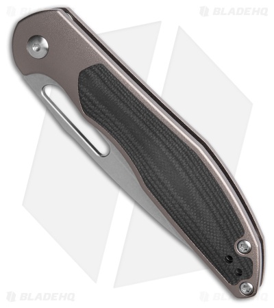 CJRB Droma Liner Lock Knife Aluminum + Black G-10 (3.3" Stonewash AR-RPM9)