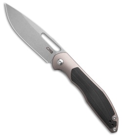 CJRB Droma Liner Lock Knife Aluminum + Black G-10 (3.3" Stonewash AR-RPM9)