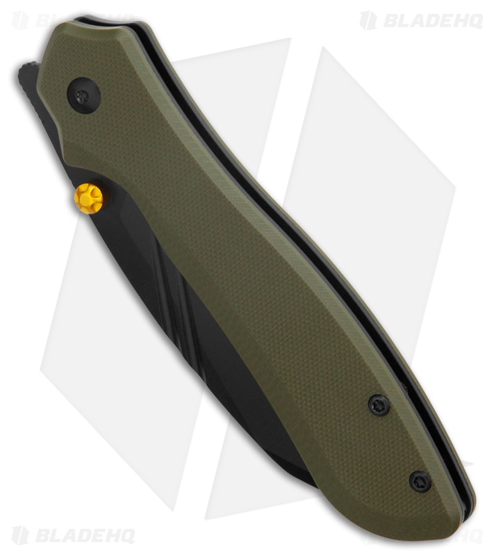 CJRB Fugly Liner Lock Knife Green G-10 (3.5" Black PVD)
