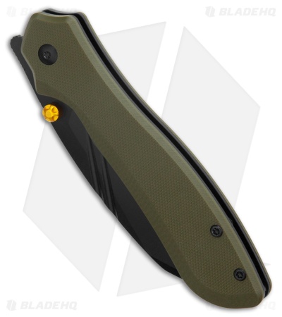 CJRB Fugly Liner Lock Knife Green G-10 (3.5" Black PVD)