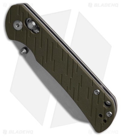 CJRB Lyrid Crossbar Lock Knife Green G-10 (3.1" Stonewash)