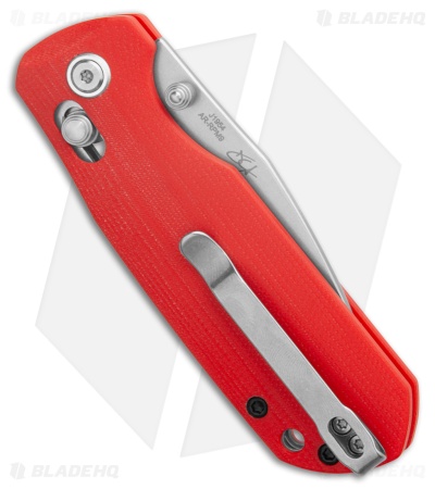 CJRB Maximal Crossbar Lock Knife Red G-10 (3" Stonewash)