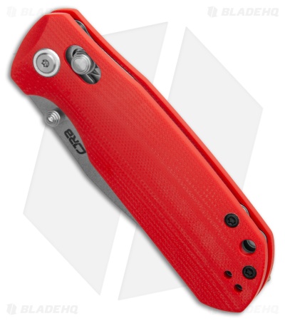 CJRB Maximal Crossbar Lock Knife Red G-10 (3" Stonewash)