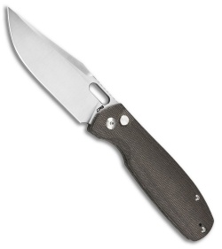 CJRB Prado Button Lock Knife OD Green Micarta (3.8" Sand Polish AR-SFII)