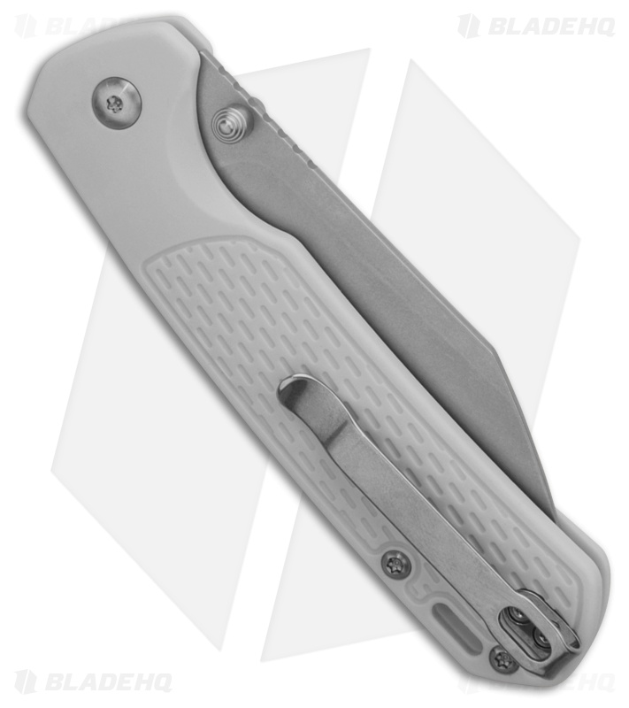 CJRB Pyrite-Light Button Lock Knife Gray FRN (3.3" Stonewash)