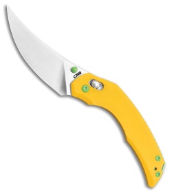 CJRB Nanner Crossbar Lock Knife Yellow G-10 (3.2" Sand Polished)