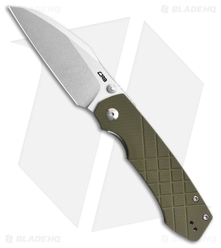 CJRB Kestral Liner Lock Knife Green G-10 (3.3" Stonewash)
