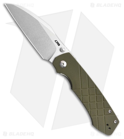 CJRB Kestral Liner Lock Knife Green G-10 (3.3" Stonewash)