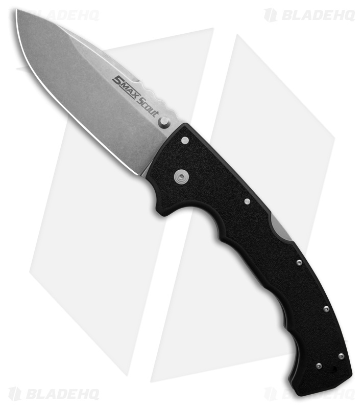 Cold Steel 5 Max Scout Tri-Ad Lock Knife Black GFN (5" Stonewash AUS-10) *DISC*