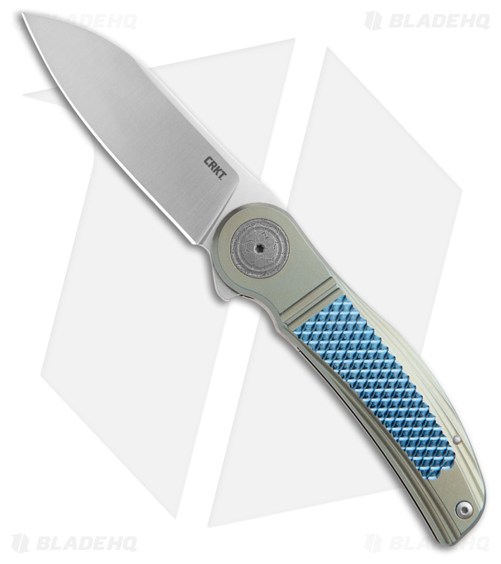 CRKT Michael Walker Monument Liner Lock Knife Blue Titanium (3" Satin M390)