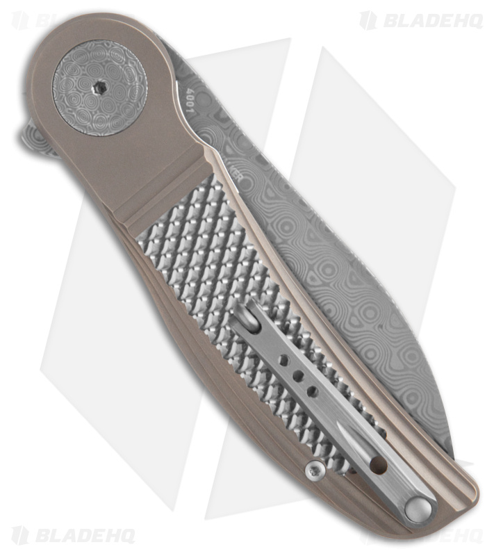 CRKT Michael Walker Monument Liner Lock Knife Silver Titanium (3" Damasteel)